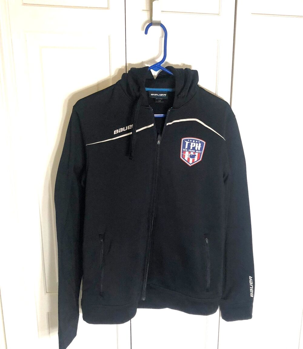 BAUER Team Total Package Hockey TPH Full Zip Hoodie Jacket Black Small Warmup S